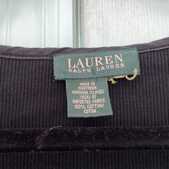 Navy ribbed Lauren Ralph Lauren thermal top - Picture 3 of 6